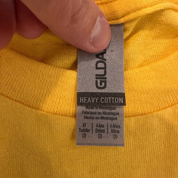 Child's Yellow T-shirt With Handmade Vinyl Tree Graphics - Size 4T Unisex - Picture 3 of 3